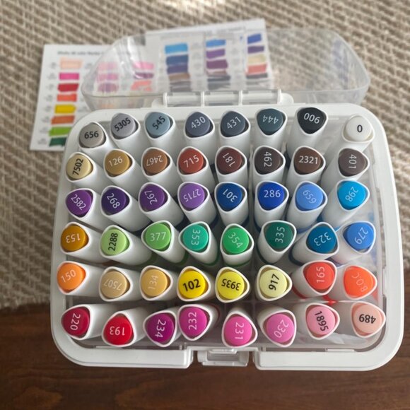 Ohuhu alcohol marker plastic locking storage case holds 48 thin markers w/handle - Picture 6 of 9